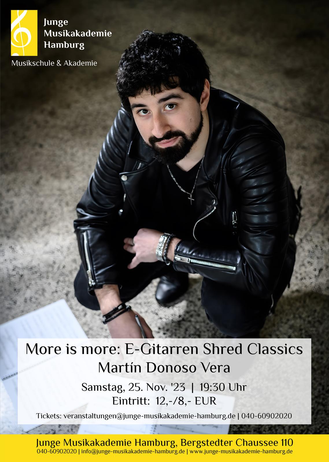 Martin Donoso Vera gibt ein Konzert mit der E-Gitarre