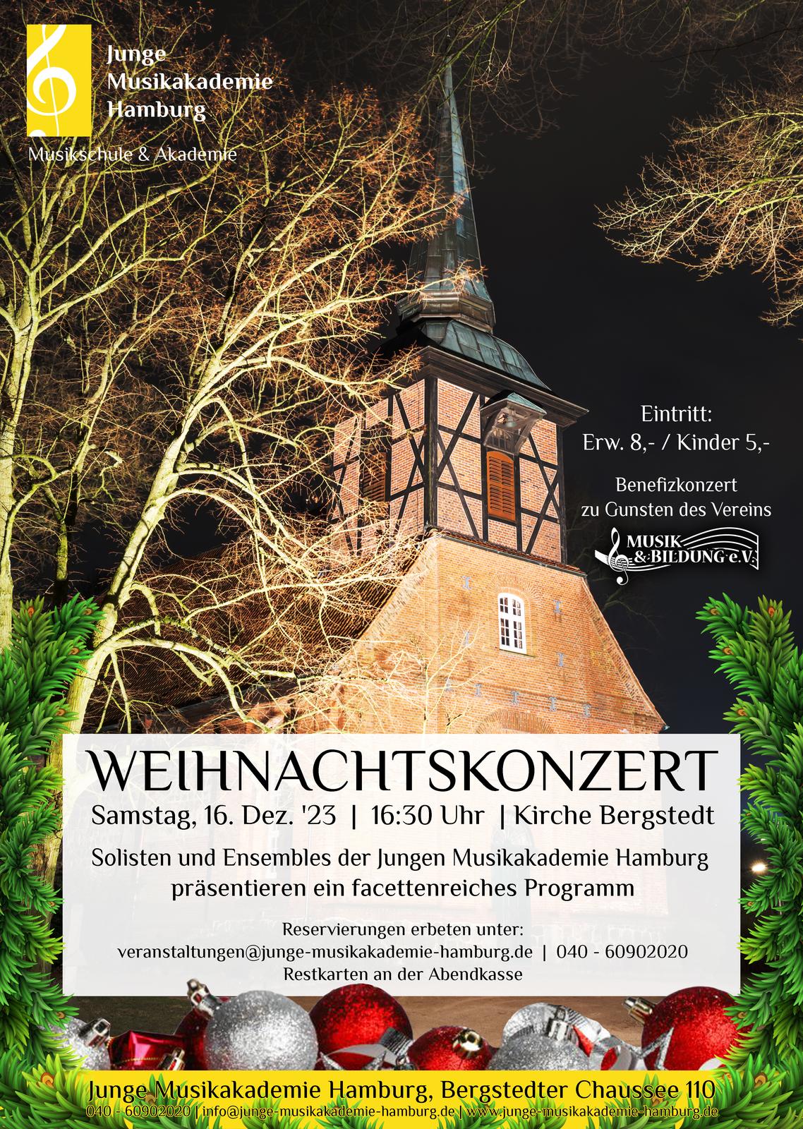 Weihnachtskonzert 2023 Hamburg Bergstedt